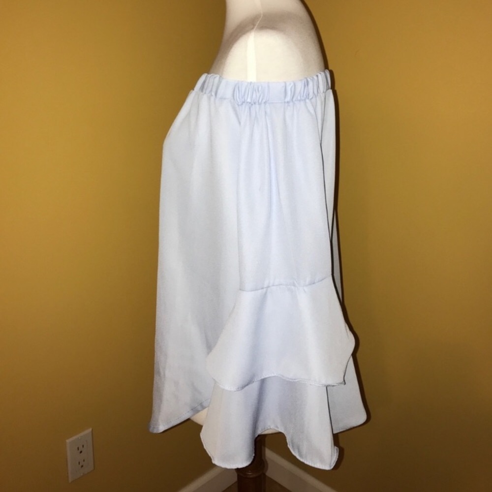 2/$25 Light blue off the shoulder top - Picture 3 of 6